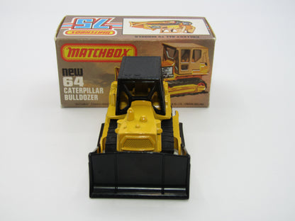 Matchbox Superfast 64D Caterpillar Bulldozer CAT Tampo SILVER PAINTED BASE
