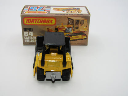 Matchbox Superfast 64D Caterpillar Bulldozer CAT Tampo SILVER PAINTED BASE