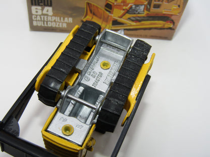 Matchbox Superfast 64D Caterpillar Bulldozer CAT Tampo SILVER PAINTED BASE