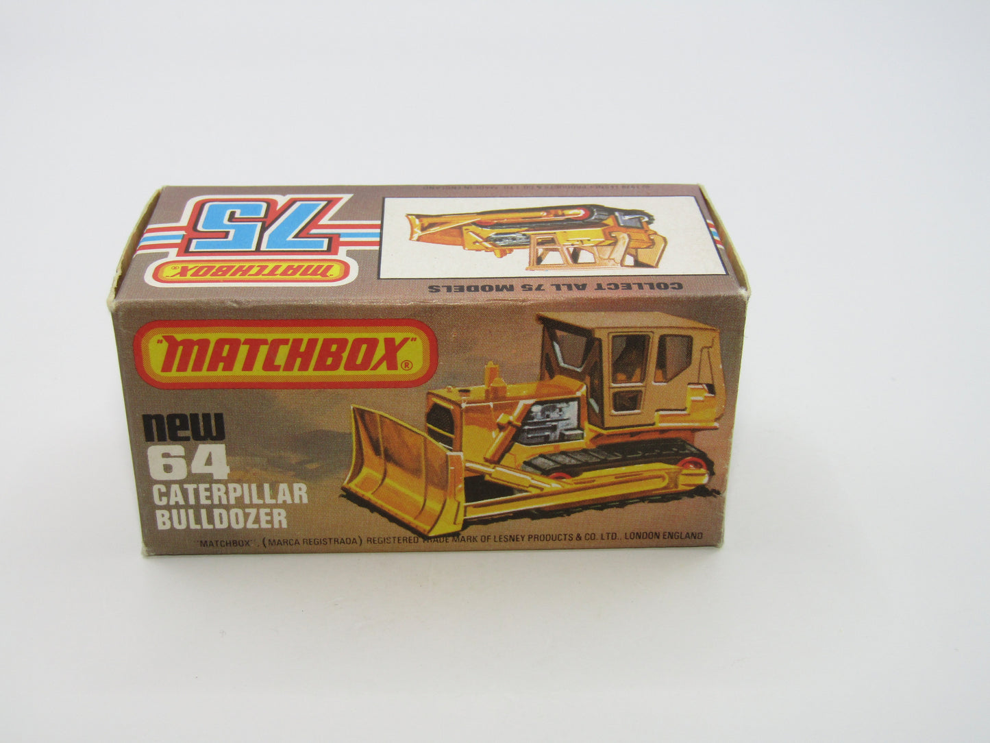 Matchbox Superfast 64D Caterpillar Bulldozer CAT Tampo SILVER PAINTED BASE