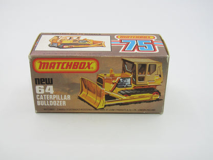 Matchbox Superfast 64D Caterpillar Bulldozer CAT Tampo SILVER PAINTED BASE
