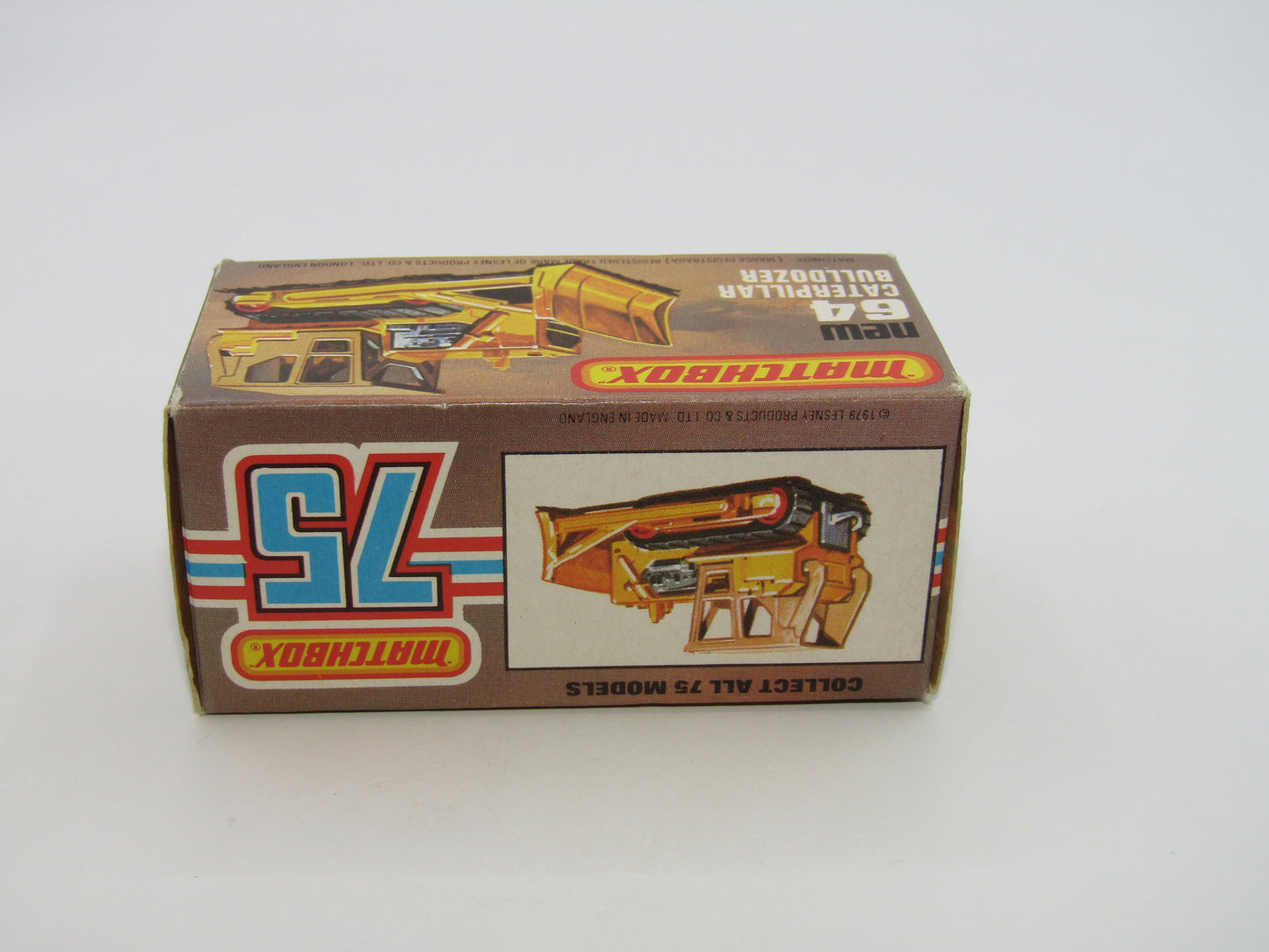 Matchbox Superfast 64D Caterpillar Bulldozer CAT Tampo SILVER PAINTED BASE