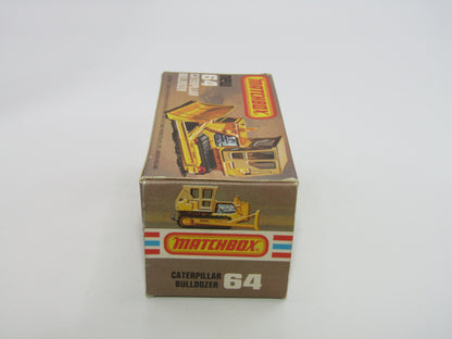 Matchbox Superfast 64D Caterpillar Bulldozer CAT Tampo SILVER PAINTED BASE