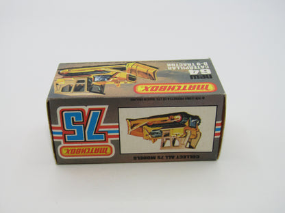 Matchbox Superfast 64D Caterpillar Bulldozer CAT Tampo SILVER BASE Yellow Shovel