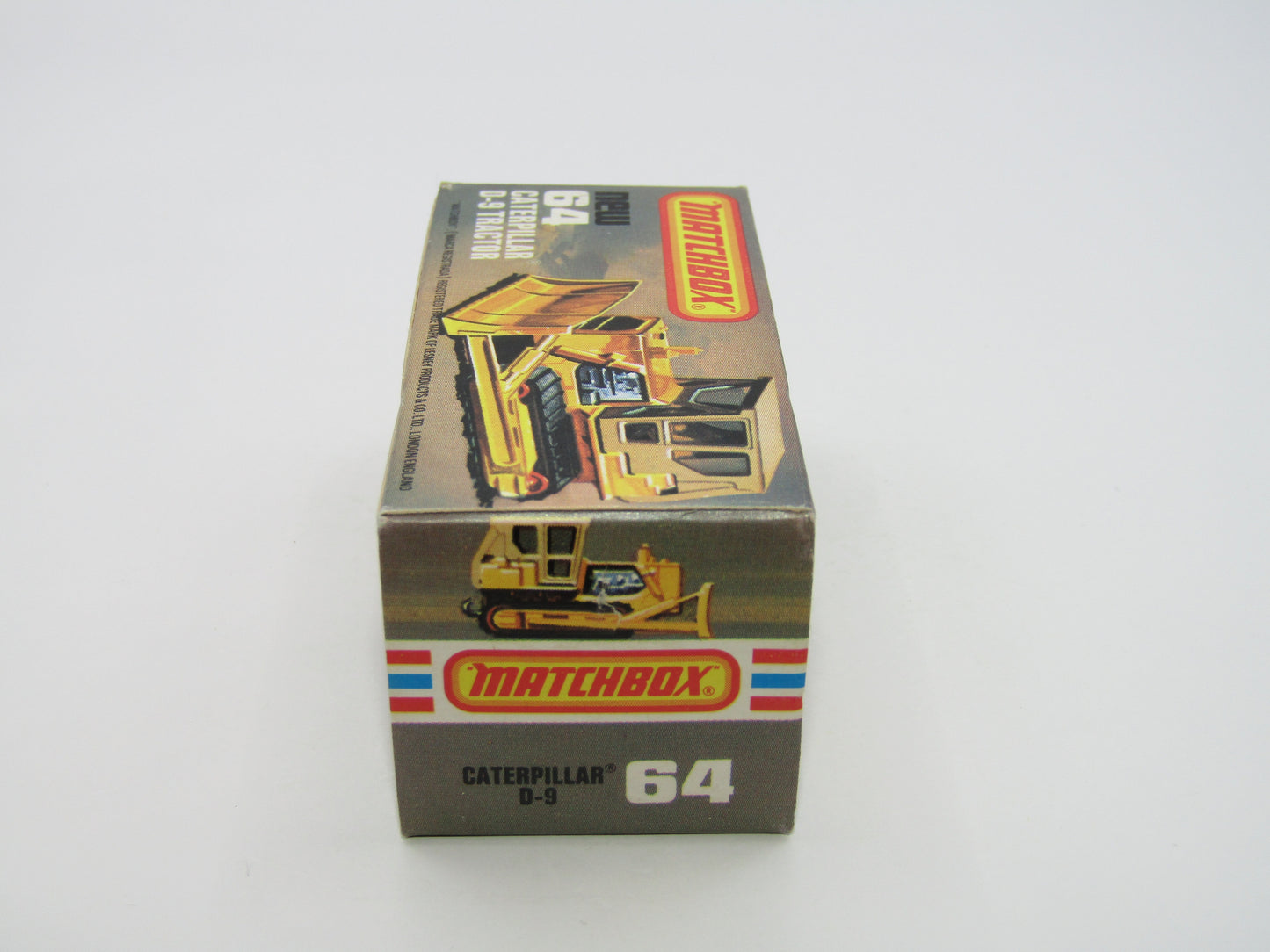 Matchbox Superfast 64D Caterpillar Bulldozer CAT Tampo SILVER BASE Yellow Shovel