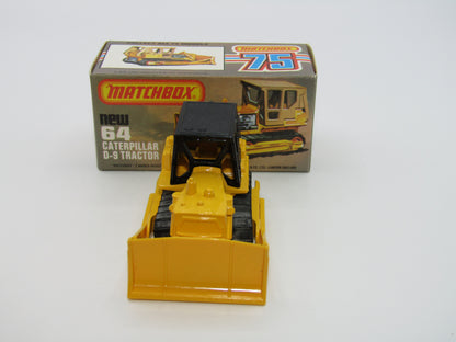 Matchbox Superfast 64D Caterpillar Bulldozer CAT Tampo Lemon Rollers