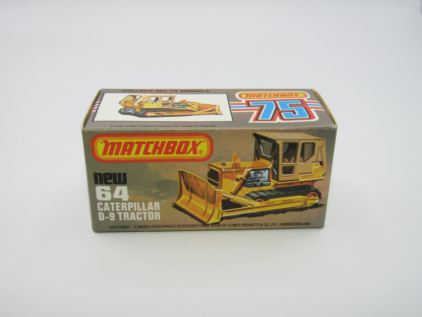Matchbox Superfast 64D Caterpillar Bulldozer CAT Tampo Lemon Rollers