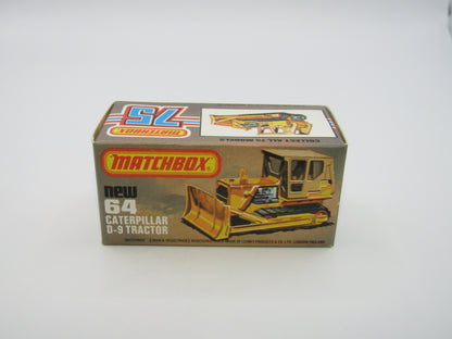 Matchbox Superfast 64D Caterpillar Bulldozer CAT Tampo Lemon Rollers