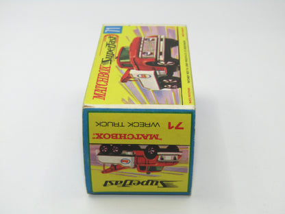 Matchbox Superfast 71a Ford Wreck Truck Rare box WITHOUT NEW