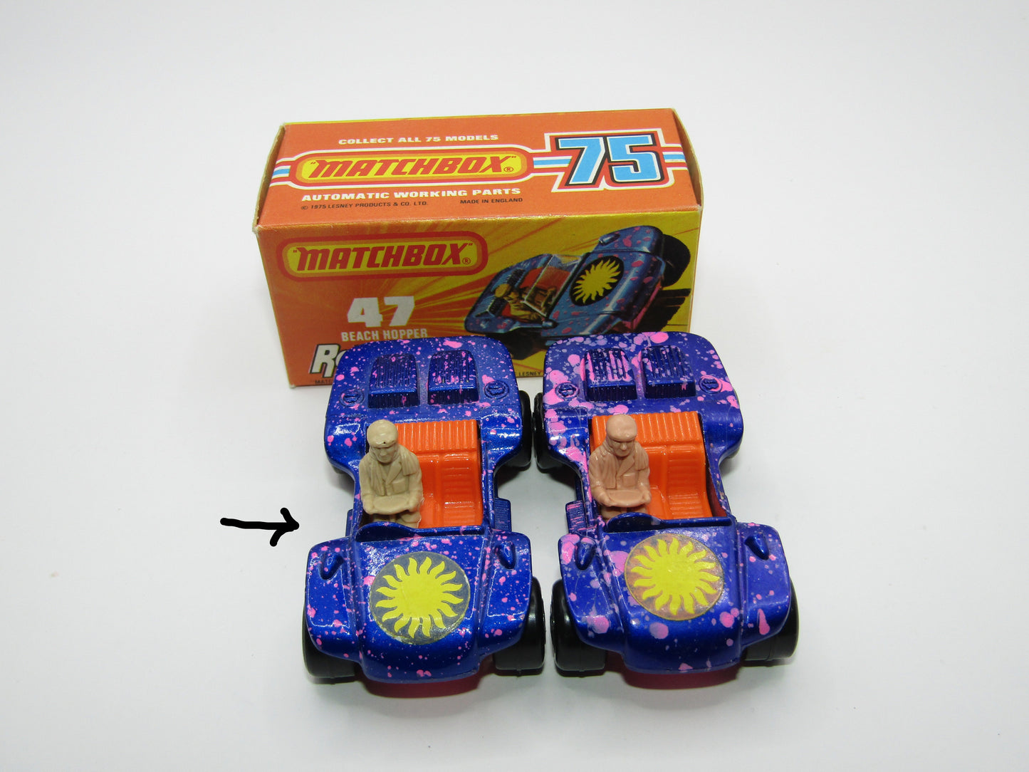 Matchbox Superfast 47B Beach Hopper Metallic LIGHT Blue Dark Pink Base