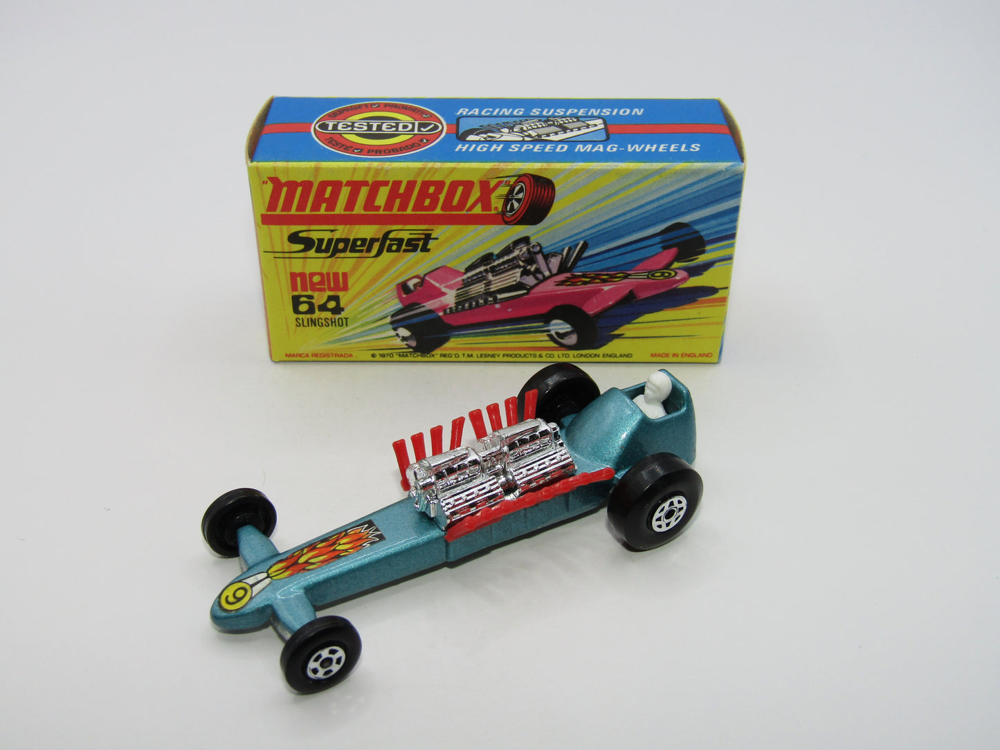 Matchbox Superfast 64B Slingshot Dragster Steel Blue UNPAINTED base