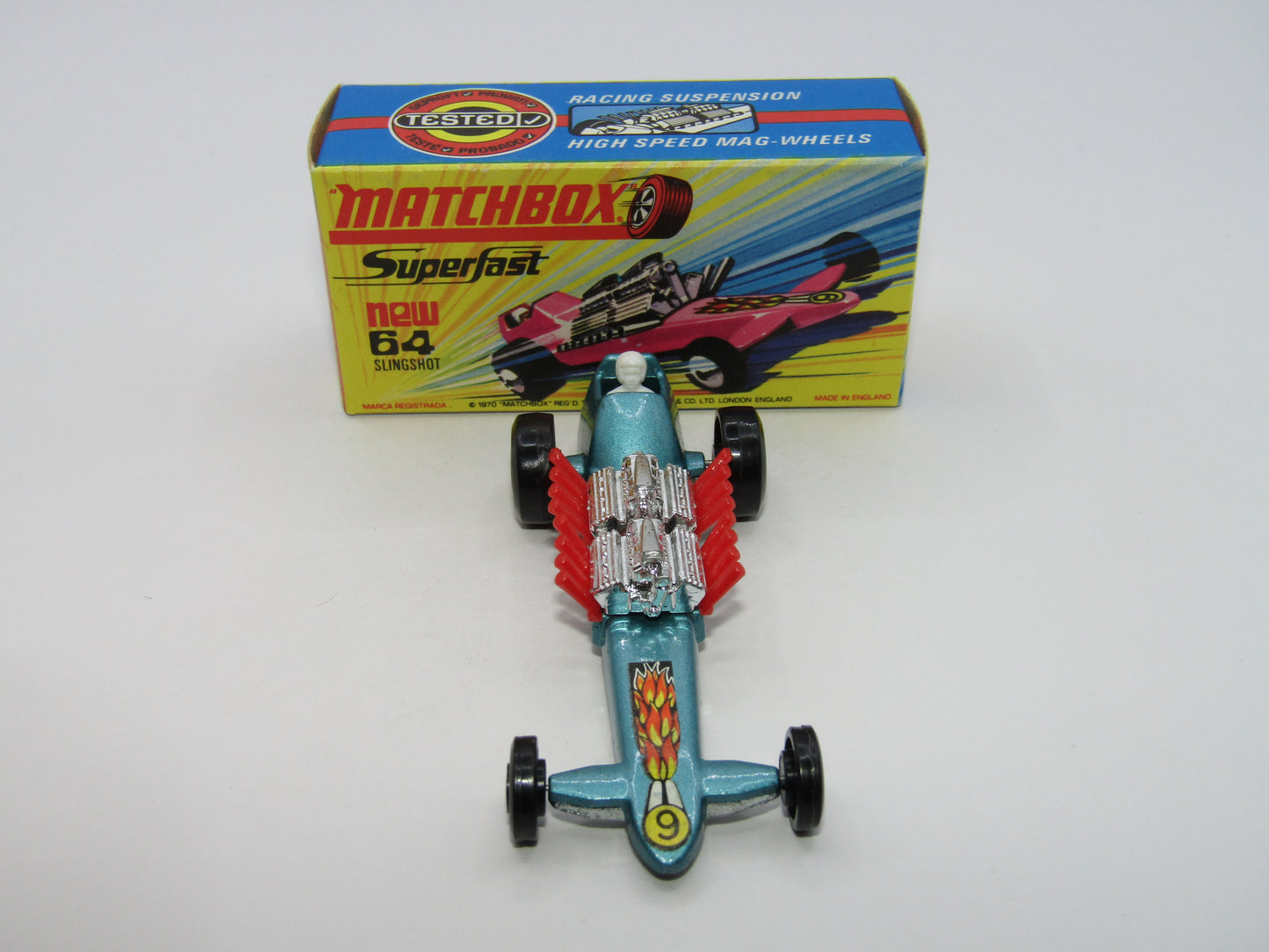 Matchbox Superfast 64B Slingshot Dragster Steel Blue UNPAINTED base