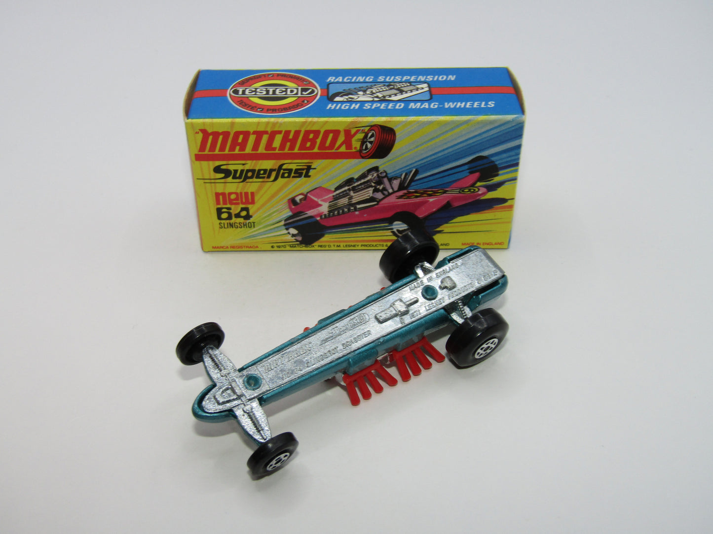 Matchbox Superfast 64B Slingshot Dragster Steel Blue UNPAINTED base