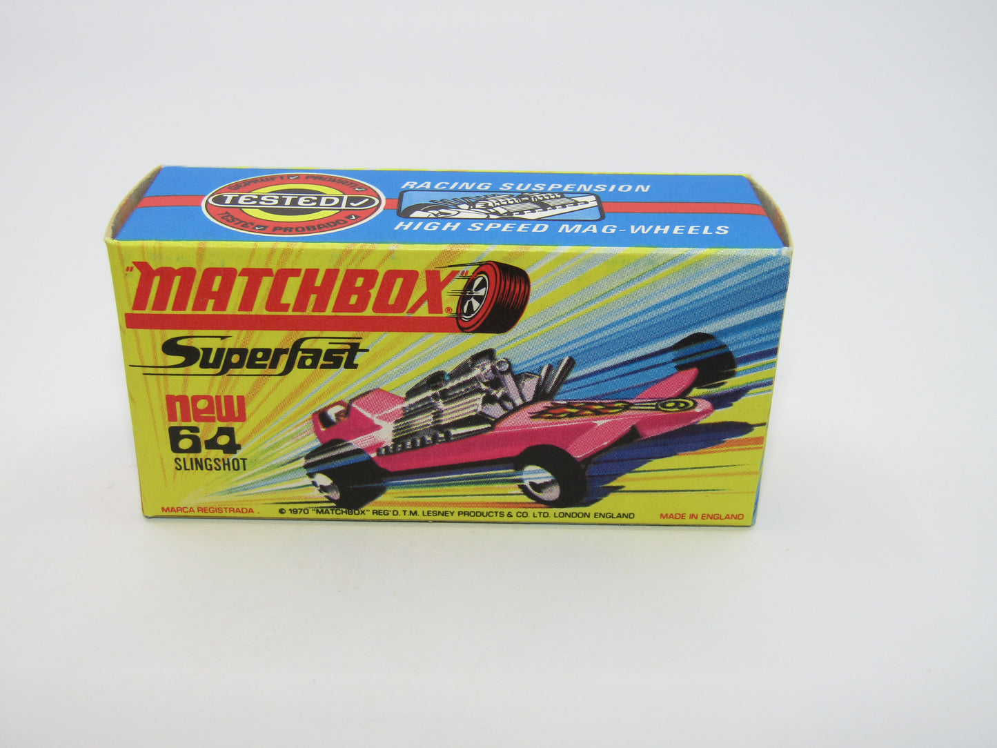 Matchbox Superfast 64B Slingshot Dragster Steel Blue WIDE Front Wheels
