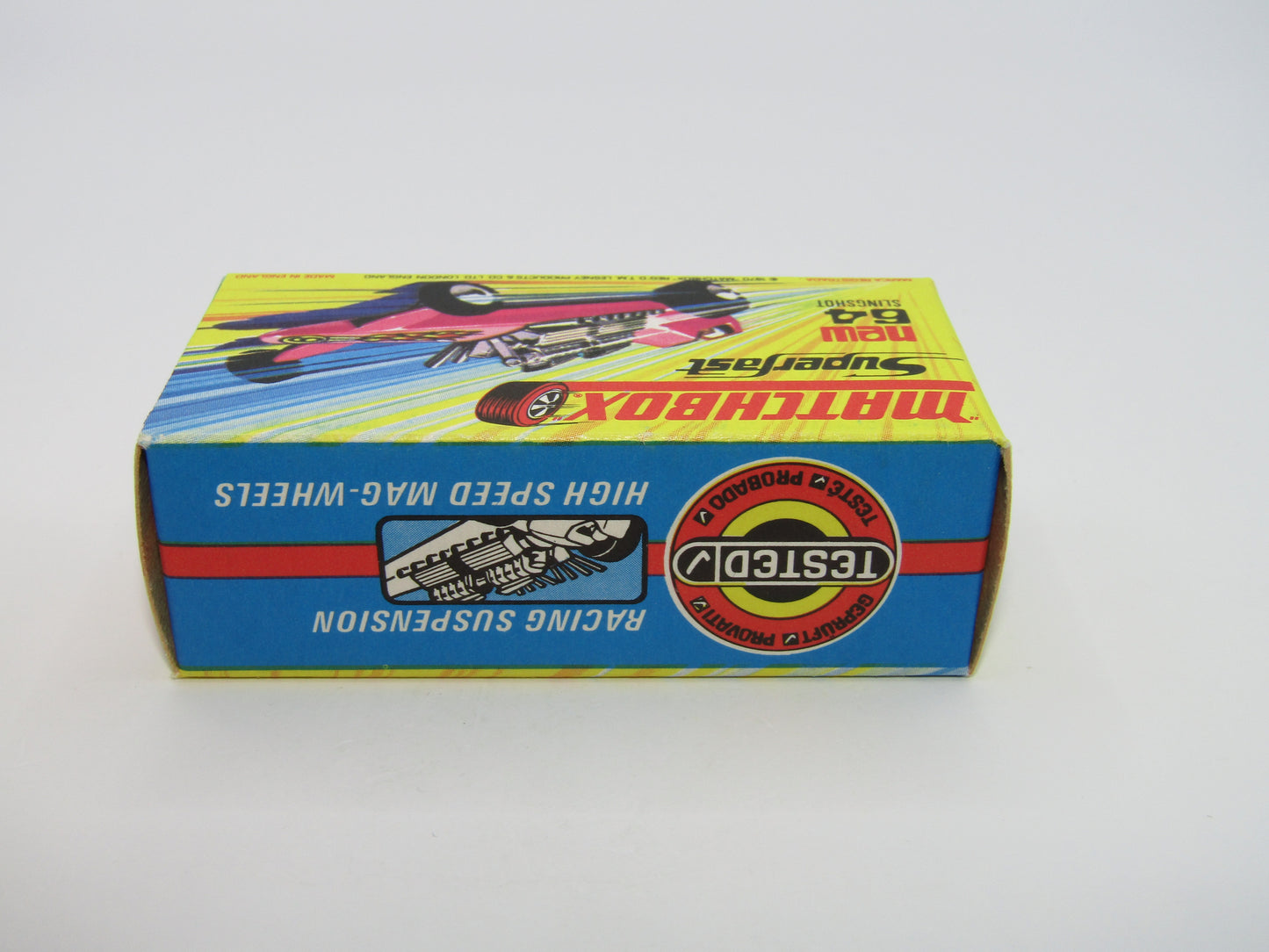 Matchbox Superfast 64B Slingshot Dragster Steel Blue WIDE Front Wheels