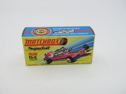 Matchbox Superfast 64B Slingshot Dragster Steel Blue "3" Label
