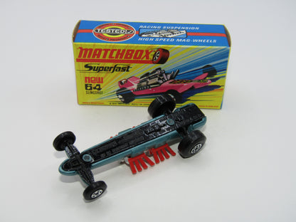 Matchbox Superfast 64B Slingshot Dragster Steel Blue Star & Flames Label