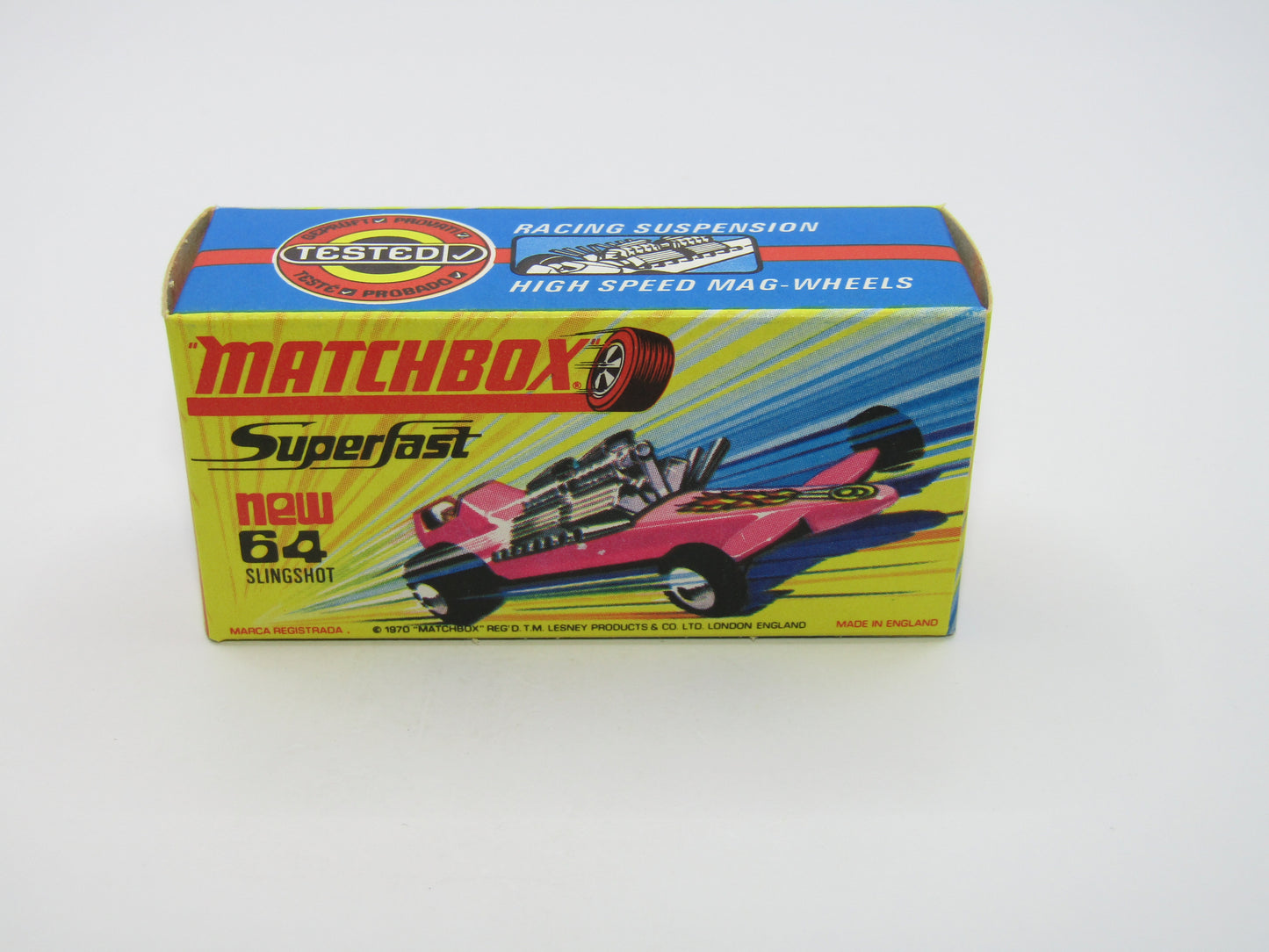 Matchbox Superfast 64B Slingshot Dragster Steel Blue Star & Flames Label