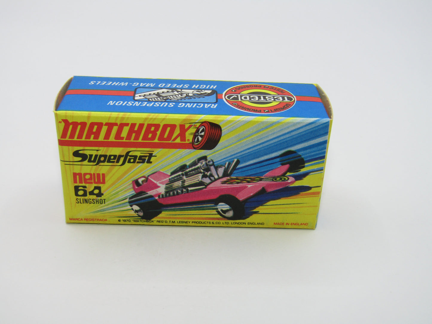 Matchbox Superfast 64B Slingshot Dragster Steel Blue Star & Flames Label