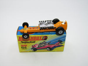 Matchbox Superfast 64B Slingshot Dragster ORANGE Black Engine Pipes