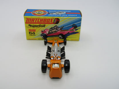 Matchbox Superfast 64B Slingshot Dragster ORANGE Black Engine Pipes