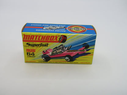 Matchbox Superfast 64B Slingshot Dragster ORANGE Black Engine Pipes