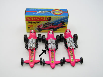 Matchbox Superfast 64B Slingshot Dragster HOT PINK Black Engine Pipes