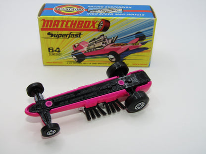 Matchbox Superfast 64B Slingshot Dragster HOT PINK Black Engine Pipes