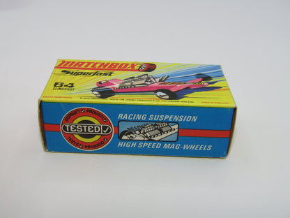 Matchbox Superfast 64B Slingshot Dragster HOT PINK Black Engine Pipes