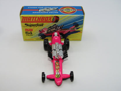 Matchbox Superfast 64B Slingshot Dragster DARK PINK Black Engine Pipes