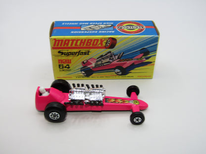 Matchbox Superfast 64B Slingshot Dragster DARK PINK Black Engine Pipes
