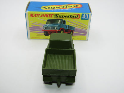 Matchbox Superfast 49A Unimog Olive Green, BRIGHT Green Star Label