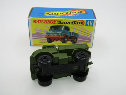 Matchbox Superfast 49A Unimog Olive Green, BRIGHT Green Star Label