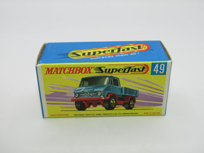 Matchbox Superfast 49A Unimog Olive Green, BRIGHT Green Star Label