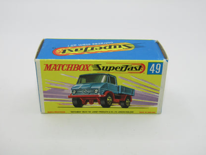 Matchbox Superfast 49A Unimog Olive Green, BRIGHT Green Star Label