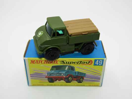 Matchbox Superfast 49A Unimog Olive Green, OLIVE Green Star Label