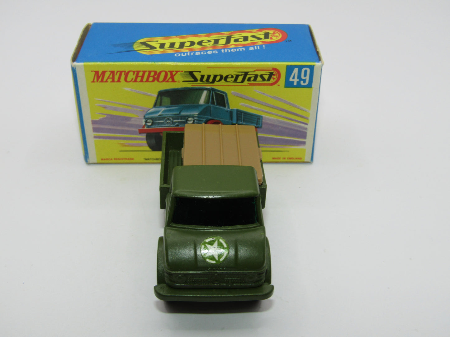 Matchbox Superfast 49A Unimog Olive Green, OLIVE Green Star Label