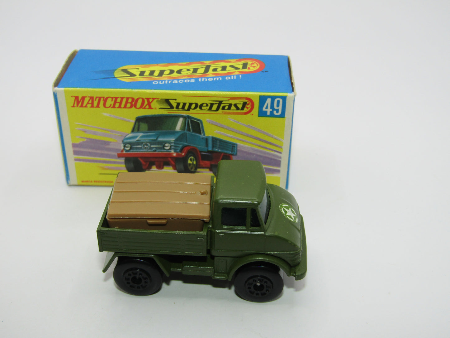 Matchbox Superfast 49A Unimog Olive Green, OLIVE Green Star Label