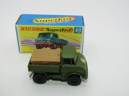 Matchbox Superfast 49A Unimog Olive Green, OLIVE Green Star Label