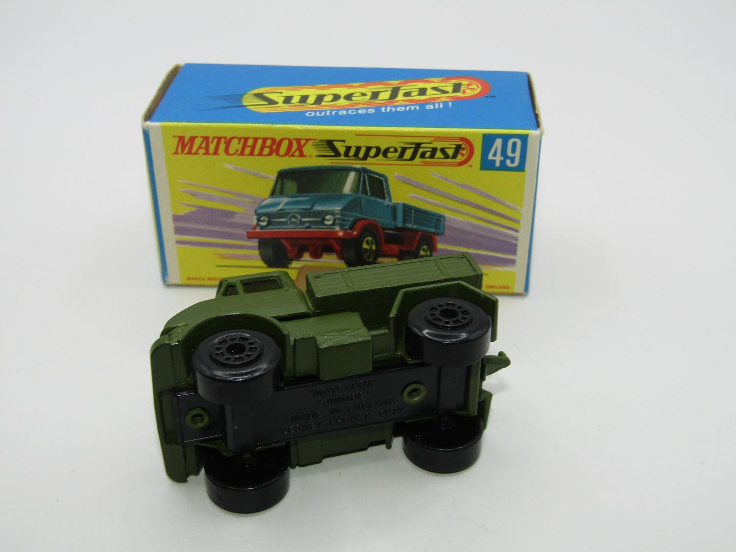 Matchbox Superfast 49A Unimog Olive Green, OLIVE Green Star Label