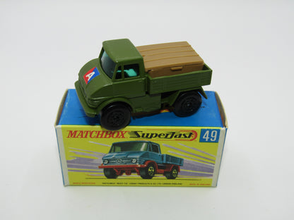 Matchbox Superfast 49A Unimog Olive Green, A Label with Gun Pack