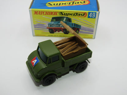 Matchbox Superfast 49A Unimog Olive Green, A Label with Gun Pack