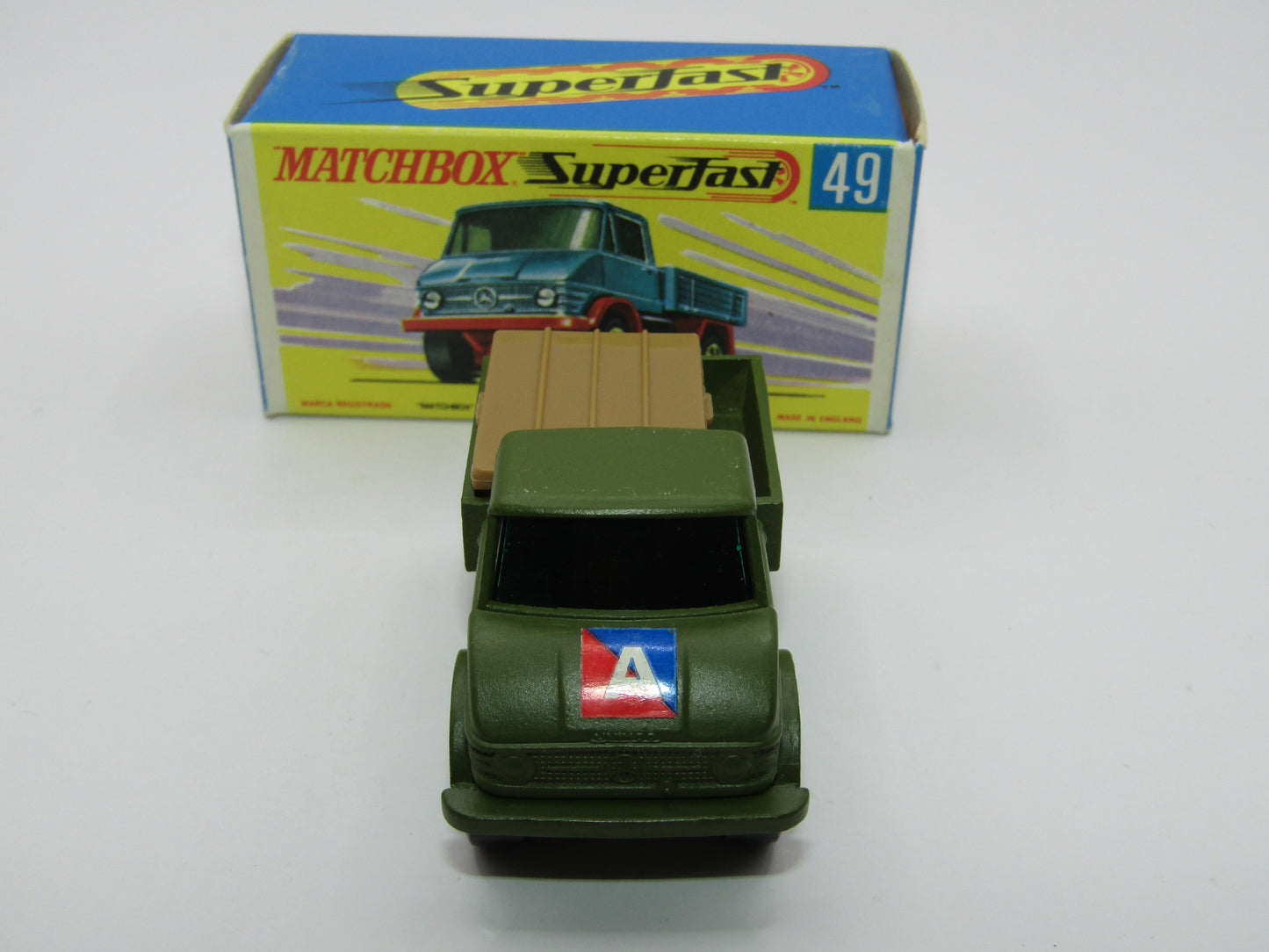 Matchbox Superfast 49A Unimog Olive Green, A Label with Gun Pack