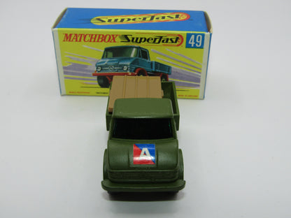 Matchbox Superfast 49A Unimog Olive Green, A Label with Gun Pack