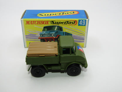 Matchbox Superfast 49A Unimog Olive Green, A Label with Gun Pack
