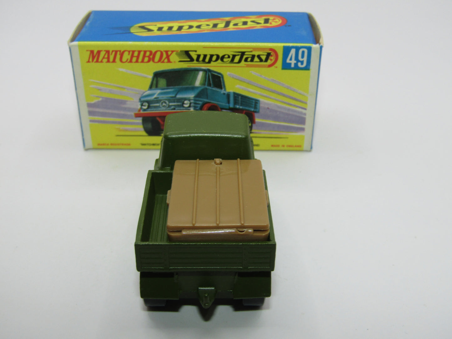 Matchbox Superfast 49A Unimog Olive Green, A Label with Gun Pack