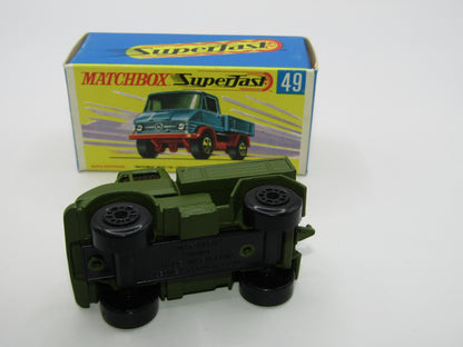 Matchbox Superfast 49A Unimog Olive Green, A Label with Gun Pack