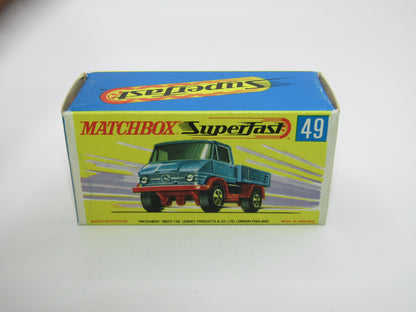 Matchbox Superfast 49A Unimog Olive Green, A Label with Gun Pack