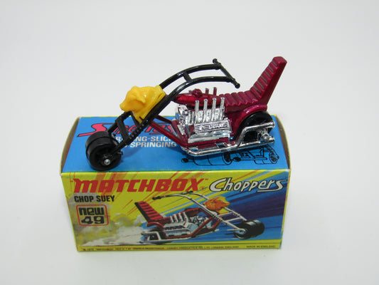 Matchbox Superfast 49B Chop Suey Metallic Purple BLACK Handlebars