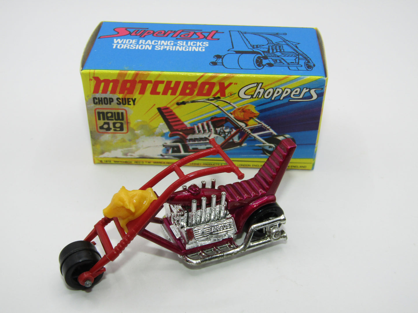 Matchbox Superfast 49B Chop Suey Magenta Maroon Handlebars